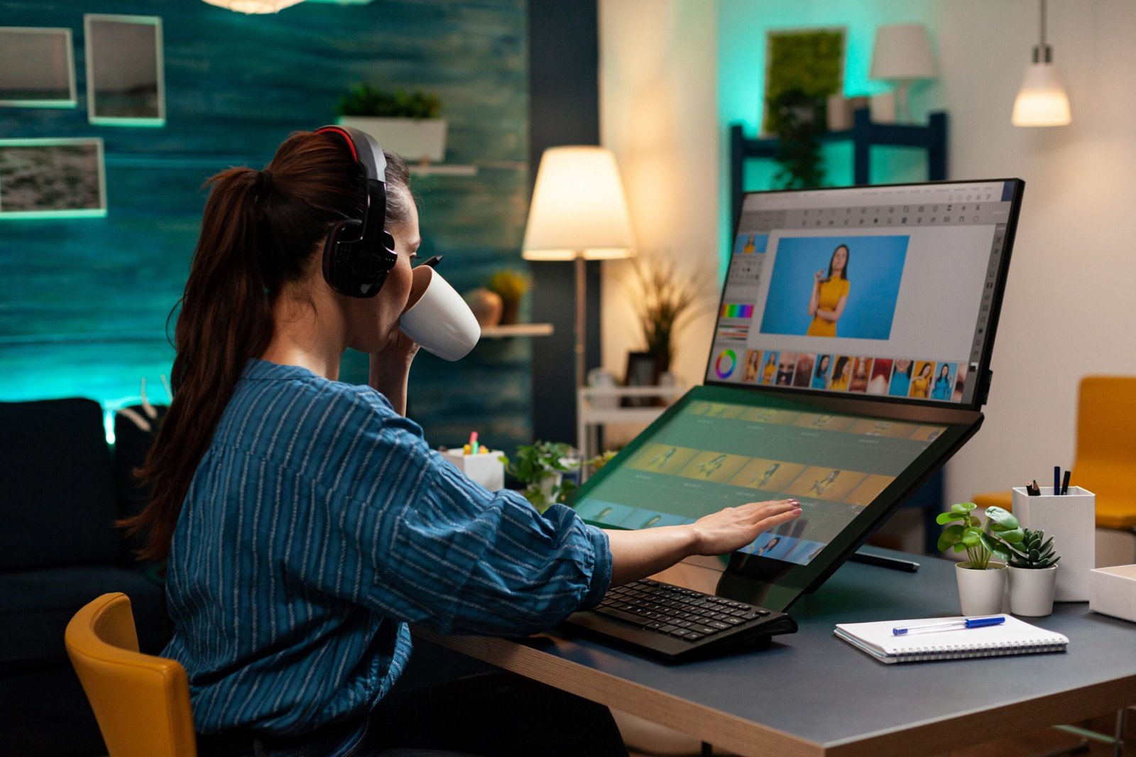 woman-with-editor-occupation-wearing-headphones
